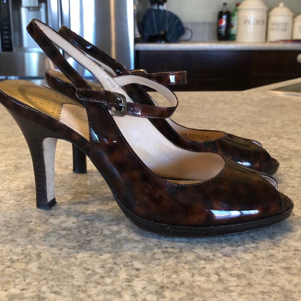 Cole Haan peep toe ankle strap shoes size 8